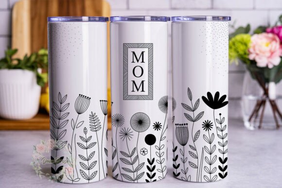 Black White Floral MOM Tumbler Wrap Review