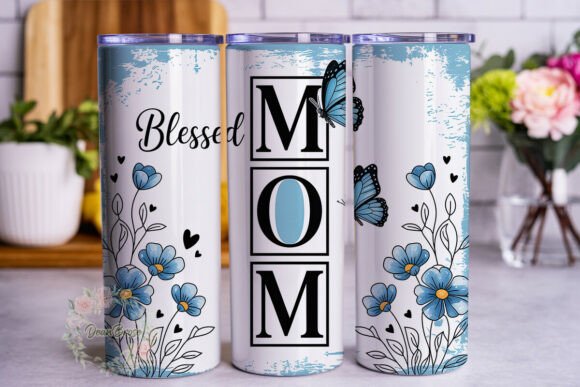 Blessed Mom Blue Floral Tumbler Design Review