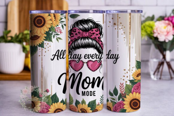 Messy Bun Mom Life Sunflower Tumbler Review
