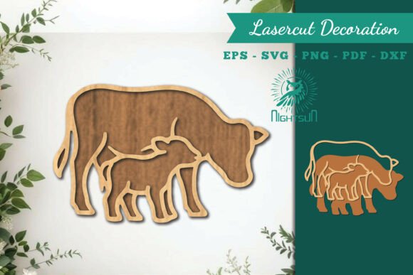 Mom and Baby Cow Lasercut Decoration SVG Review