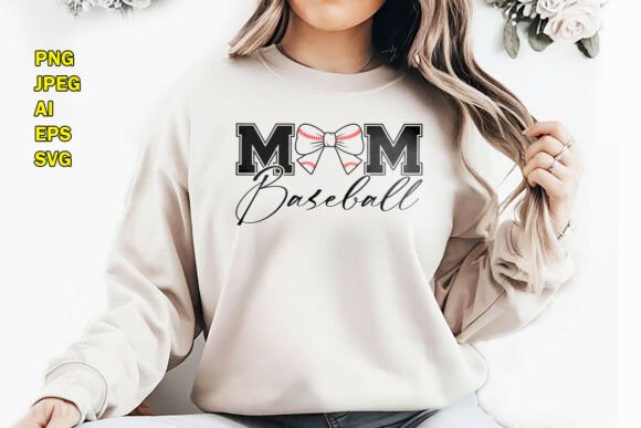 Mom Baseball Bow T-Shirt Design PNG Review