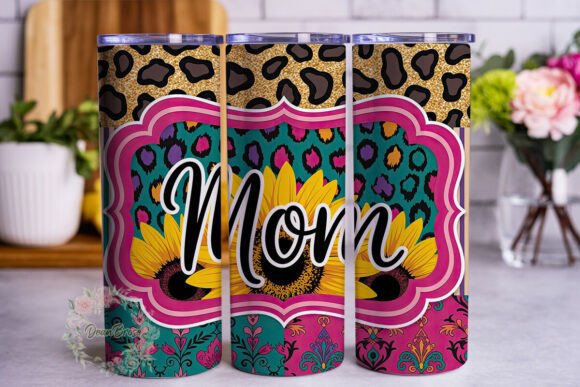 Mom Glitter Sunflower Leopard Skinny PNG Review