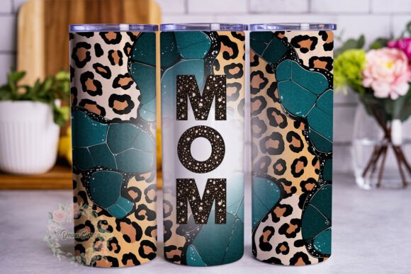 Teal Leopard MOM Tumbler Wrap Review