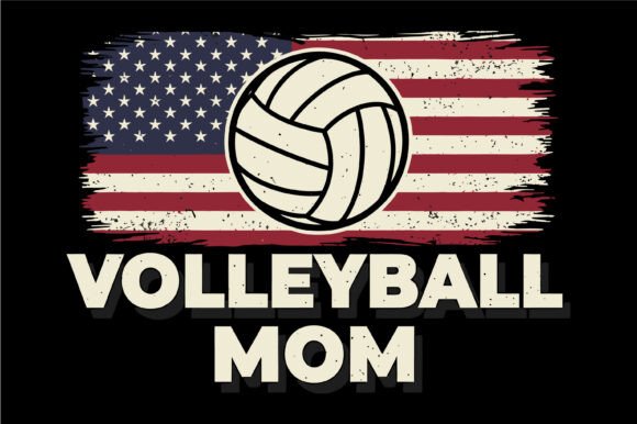 Volleyball Mom American Flag Vintage Design Review